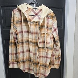 Plaid Hooded Flannel Shirt